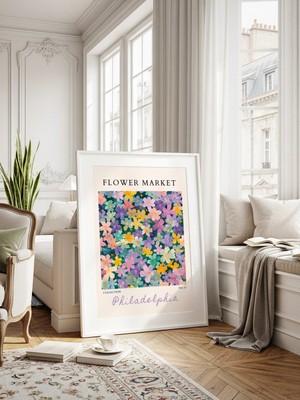 Fuart.Co Philadelphia Çiçek Posteri - Dijital Baskı (Çerçevesiz) Flower Fofu