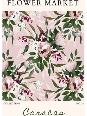 Fuart.Co Caracao Çiçek Posteri - Dijital Baskı (Çerçevesiz) Flower V1 Fofu