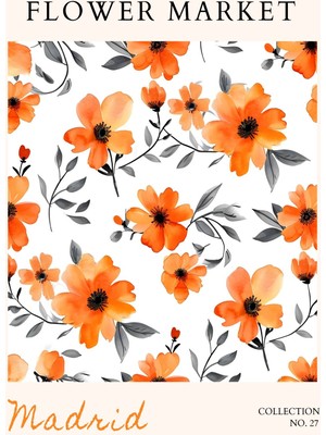 Fuart.Co Madrid Çiçek Posteri - Dijital Baskı (Çerçevesiz) Flower V1 Fofu