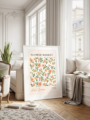 Fuart.Co San Jose Çiçek Posteri - Dijital Baskı (Çerçevesiz) Flower Fofu