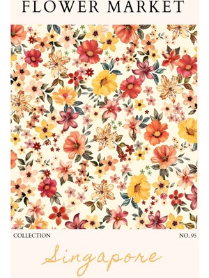 Fuart.Co Singapore Çiçek Posteri - Dijital Baskı (Çerçevesiz) Flower V2 Fofu