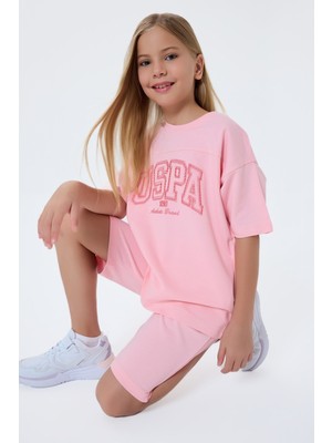 U.s. Polo Assn. Kız Çocuk Pembe Bermuda Takım