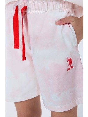 U.S. Polo Assn. U.S. Polo Assn Kız Çocuk  2 li Şort T-şhirt Takım Koyu  Coral
