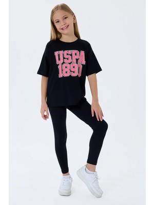 U.s. Polo Assn. Kız Çocuk Siyah Tayt Takım