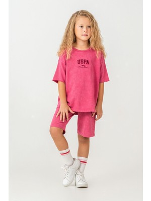 U.s. Polo Assn. Kız Çocuk Pembe Bermuda Takım