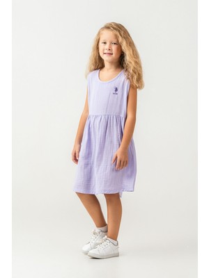 U.s. Polo Assn. Kız Çocuk Mor Elbise