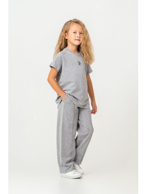 U.s. Polo Assn. Kız Çocuk Gri Pijama Takım