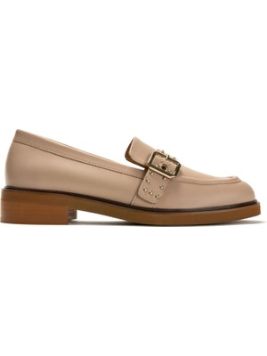 Emienza Elvıra Vegan Deri Trok Detaylı Kalın Taban Bayan Loafer