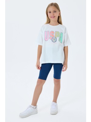 U.s. Polo Assn. Kız Çocuk Beyaz Tayt Takım