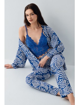 Arnetta Kadın Lacivert 3lü Pijama Takım