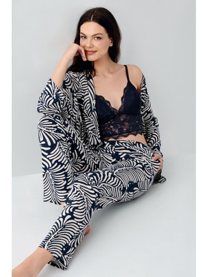 Arnetta Kadın Lacivert 3lü Pijama Takım