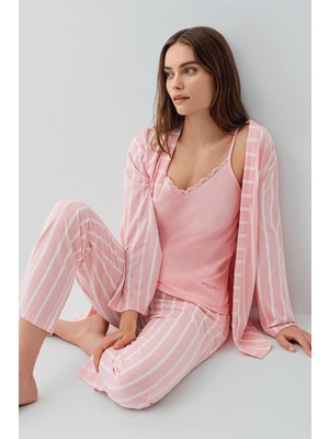 Pierre Cardin Kadın Pembe 3lü Pijama Takım