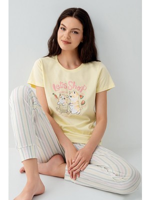 Arnetta Kadın Sarı Pijama Takım