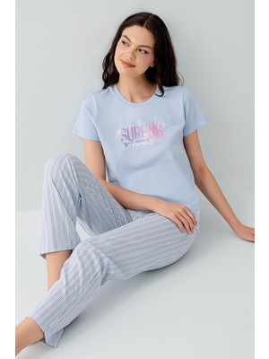 Arnetta Kadın Mavi Pijama Takım