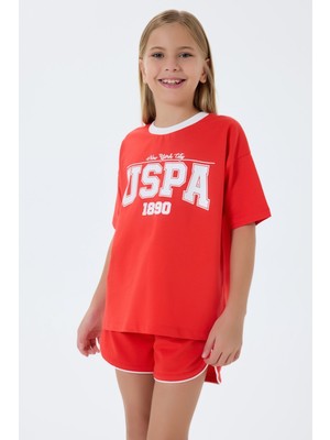 U.s. Polo Assn. Kız Çocuk Turuncu Şort Takım