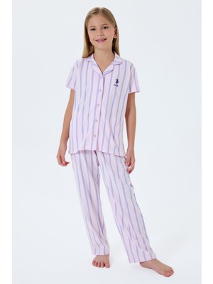 U.s. Polo Assn. Kız Çocuk Mor Gömlek Pijama