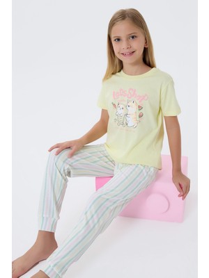 Arnetta Kız Çocuk Sarı Pijama Takım AR3571-C-V2