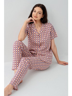 Arnetta Kadın Mor Gömlek Pijama Takım