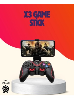 Mega Sepetim X3 Game Stick Kablosuz Oyun Kumandası 8 Saat Pil Ömrü ile Yüksek Hassasiyet Sunar