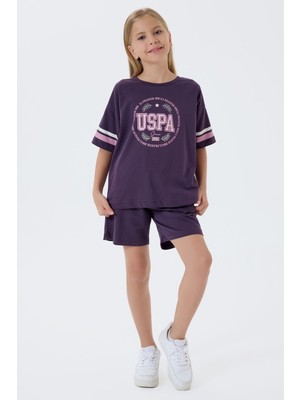 U.s. Polo Assn. Kız Çocuk Mor Şort Takım