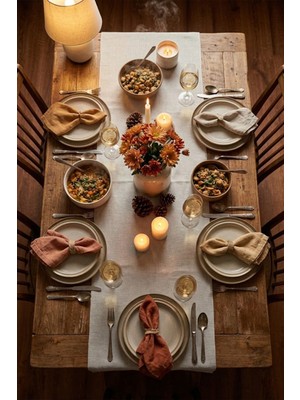 YUNUSOĞLU HOME Dekoratif Bohem Runner - Yemek Masası ve Salon Konsol Örtüsü (50X150 Cm)