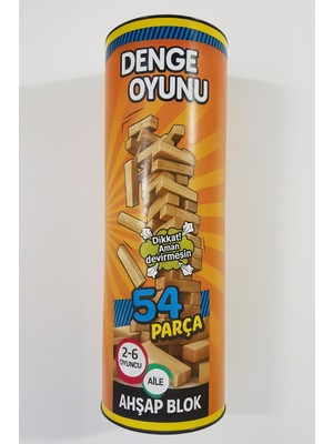 Tifoys Denge Oyunu – 54 Parça (Doğal Ahşap, Silindir Kutu)