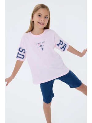 U.s. Polo Assn. Kız Çocuk Pembe Bermuda Takım