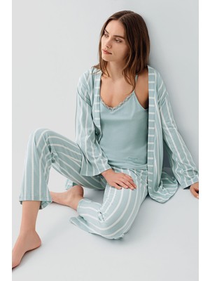 Pierre Cardin Kadın Yeşil 3lü Pijama Takım