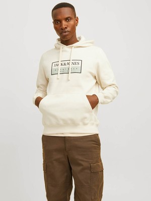 Jack & Jones Erkek Sweatshirt Krem 12262513 Jorfrederıksberg
