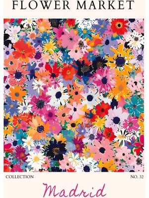 Fuart.Co Madrid Çiçek Posteri - Dijital Baskı (Çerçevesiz) Flower V3 Fofu