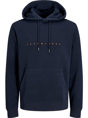 Jack & Jones Erkek Sweatshirt Petrol 12233972 Jjestar Jj Sweat Hood Noos