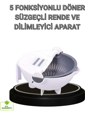 Calperia Çok Fonksiyonlu Döner Rende Süzgeç Hazneli Ergonomik Sebze Doğrayıcı