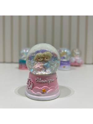 Taşmeran Sevgili Çift Işıklı Mini Boy Kar Küresi TKY0378