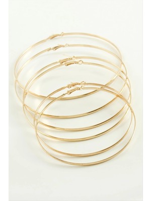 Ronanna Düz Metal Halka Küpe 6 Adet