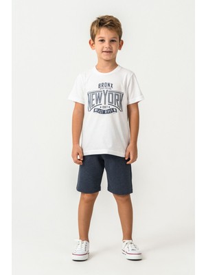 Rolypoly Erkek Çocuk Beyaz Bermuda Takım