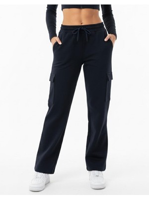 Axxel Kadın Lacivert 2 Iplik Kargo Cepli Eşofman ALTI-P2269