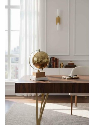 Rossev Dekoratif Metal Gold Dünya Küresi 30CM