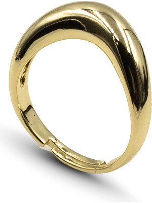 Sose Moda Dalgalı Model Ayarlanabilir Alyans Yüzük Gold Kararmaz