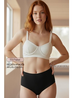 Bravie Tamamen Fitilli Esnek Bikini Külot 5' Li Set Siyah Nova