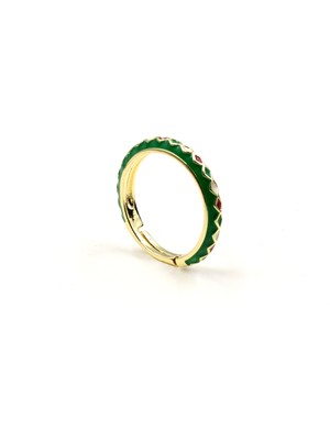 Sose Moda Tam Tur Mineli Yeşil Yüzük - Renkli | Ayarlanabilir, Kararma Yapmaz