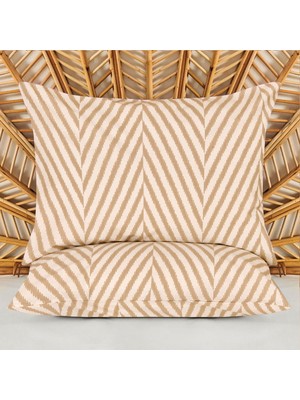 Matmel Soft Herringbone 2'li Yastık Kılıfı - Ekru / Taş - 50X70 cm
