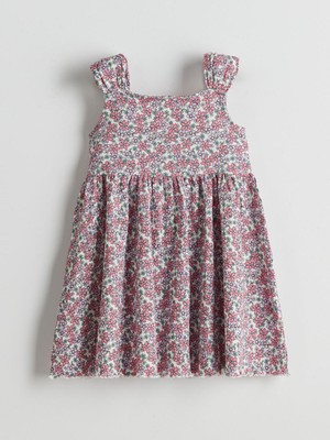 Lc Waikiki Yeni Sezon Çiçek Desenli Pileli Kız Çocuk Elbise