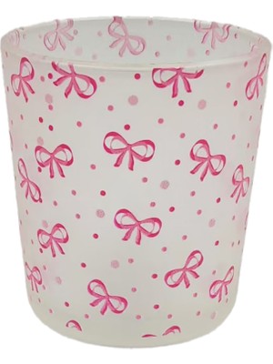 Touch Me Çiçek Dekorlu Cam Mumluk 7 x 8 cm 2 Adet