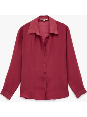 Koton Kaçık Yaka Uzun Kollu Modal Gömlek