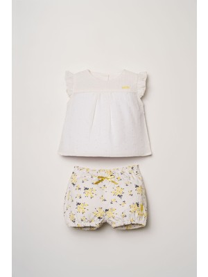 U.S. POLO ASSN U.s Polo Assn. Kız Bebek Sarı Şort Takım