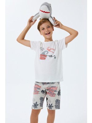 Rolypoly Erkek Çocuk Beyaz Bermuda Takım