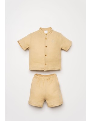 U.S. POLO ASSN U.s Polo Assn. Erkek Bebek Krem Şort Takım