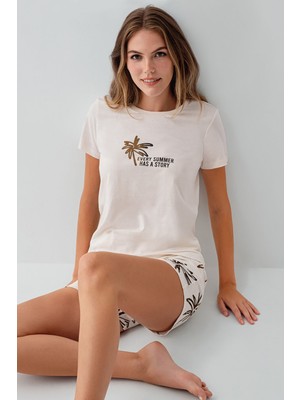 Rolypoly Kadın Krem Şort Takım