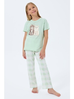 Rolypoly Kız Çocuk Yeşil Pijama Takım