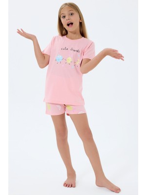 Rolypoly Kız Çocuk Pembe Şort Takım